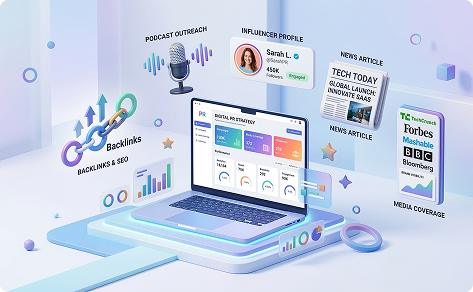Digital PR outreach, media coverage and backlink strategy
